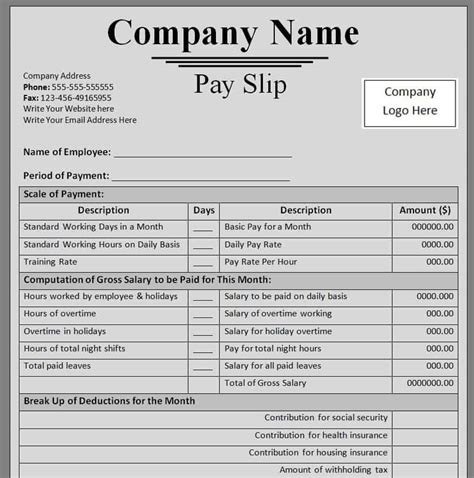 payslips format.